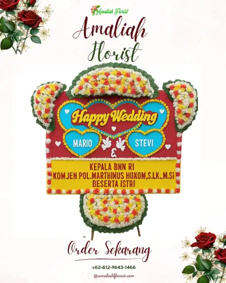 Papan Bunga Pernikahan Petemon